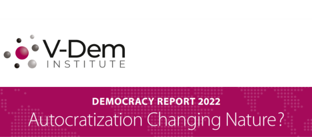 V-Dem Institute Democracy Report 2022 Autocrization Changing Nature?