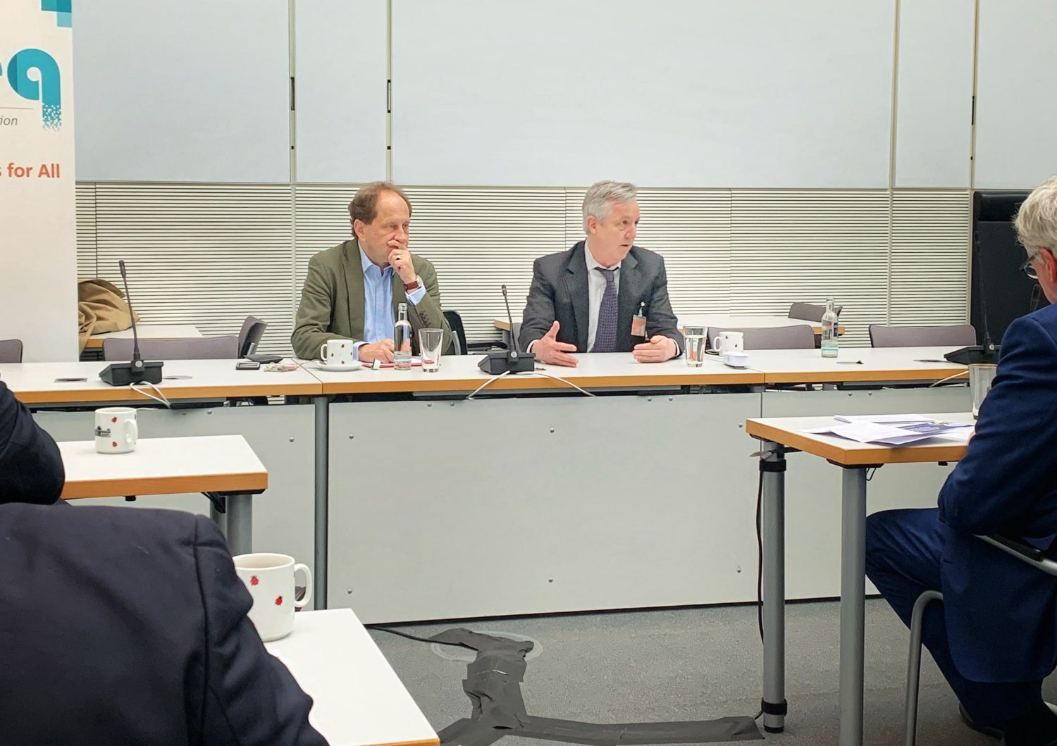 Left to right, MP Lambsdorff and IFES President Tony Banbury at Bundestag
